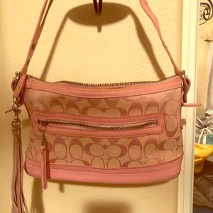 Pink coach shoulder purse